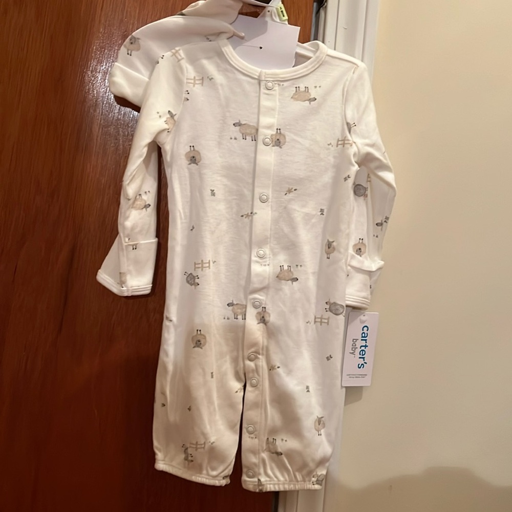 Carters 3m convertible gown ( unisex) NWT